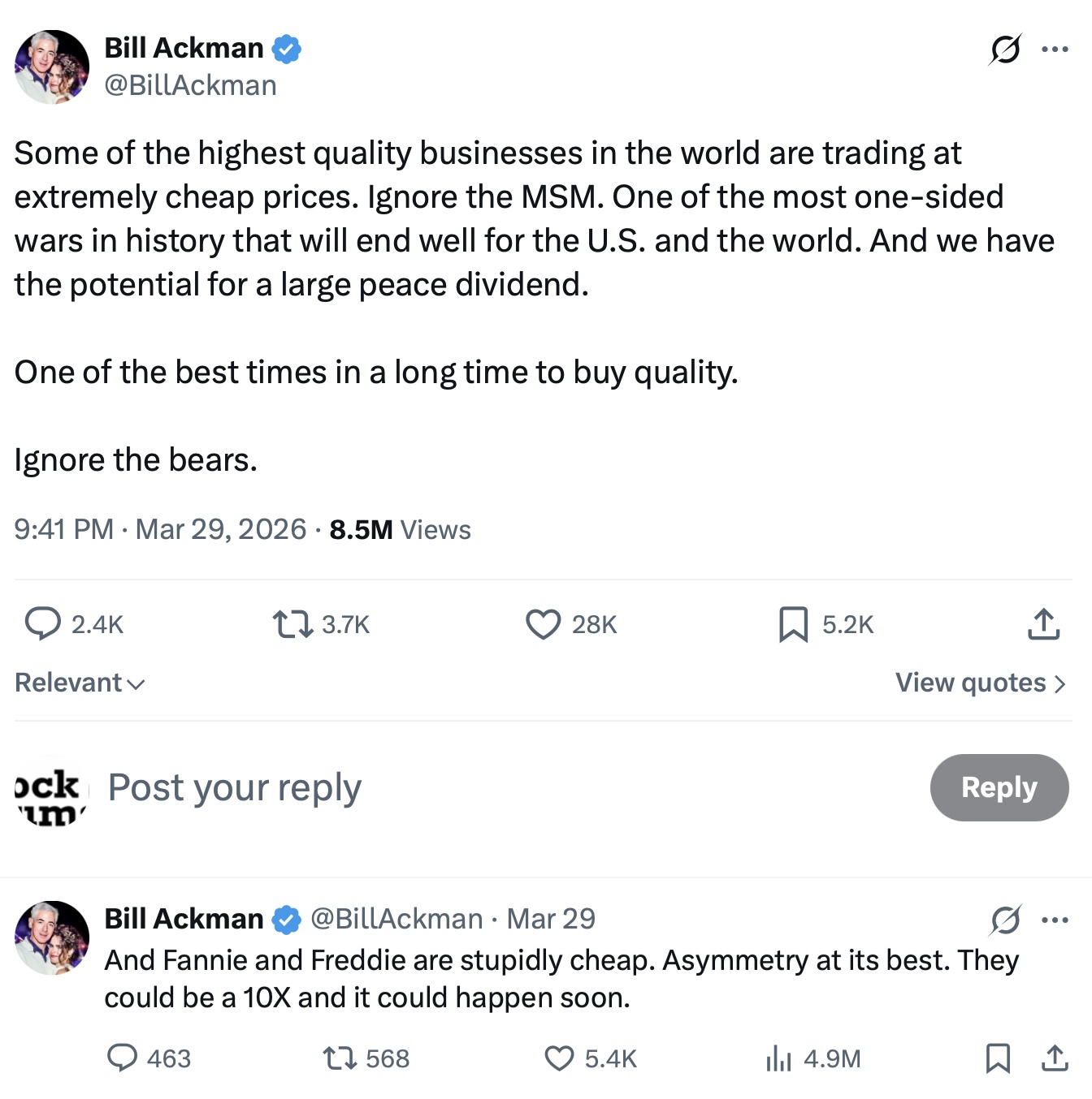 Friday File:  War, Inflation, Food, Gold, and Uncle Warren